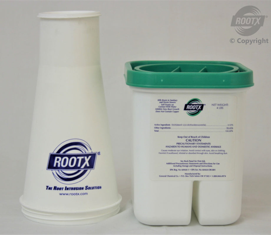root out herbicide RootX - 4lb. Jar with Funnel/Applicator